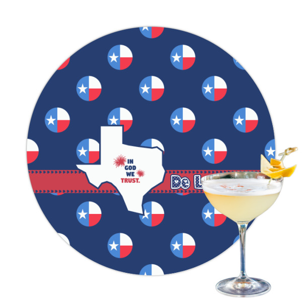Custom Texas Polka Dots Printed Drink Topper (Personalized)