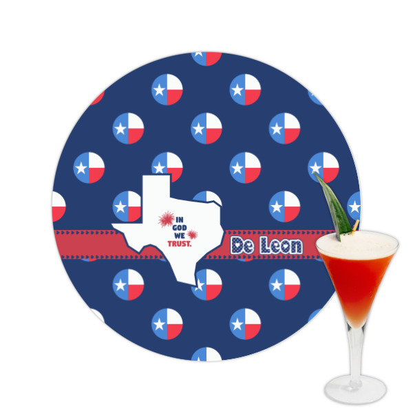 Custom Texas Polka Dots Printed Drink Topper -  2.5" (Personalized)