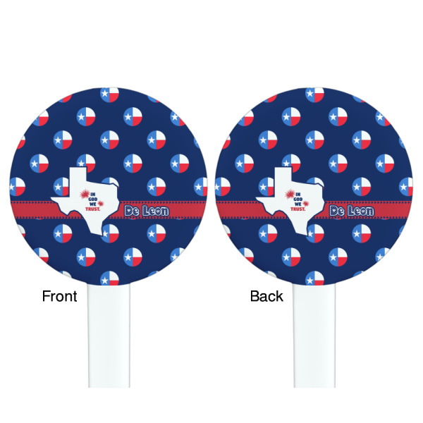 Custom Design - White Plastic 7" Stir Stick - Double Sided - Round - Front & Back