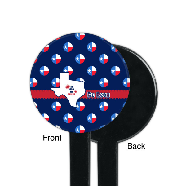 Custom Design - Black Plastic 7" Stir Stick - Single Sided - Round - Front & Back