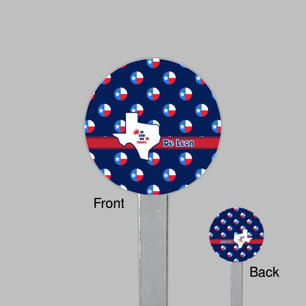 Custom Design - Clear Plastic 7" Stir Stick - Round - Front & Back