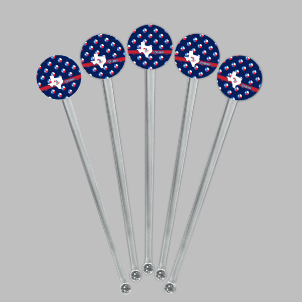 Custom Design - Clear Plastic 7" Stir Stick - Round - Fan View