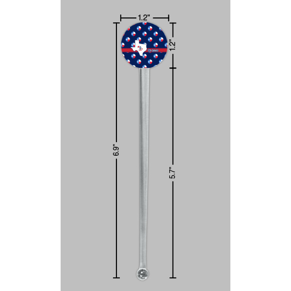 Custom Design - Clear Plastic 7" Stir Stick - Round - Dimensions