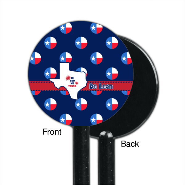 Custom Design - Black Plastic 5.5" Stir Stick - Single Sided - Round - Front & Back