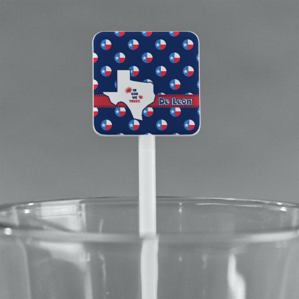 Custom Design - White Plastic Stir Stick - Square - Main