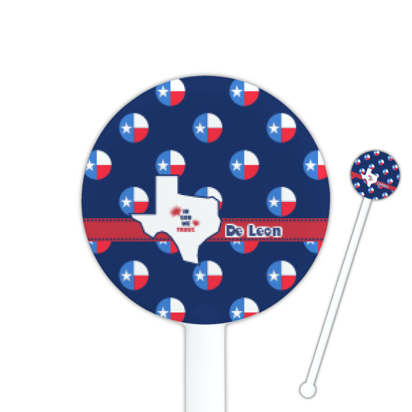 Custom Design Your Own 5.5" Round Plastic Stir Sticks - White - Single-Sided