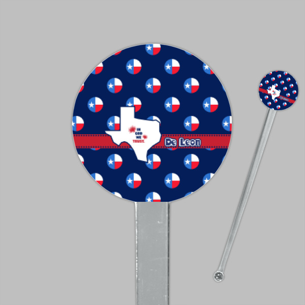 Custom Design - Clear Plastic 7" Stir Stick - Round - Closeup