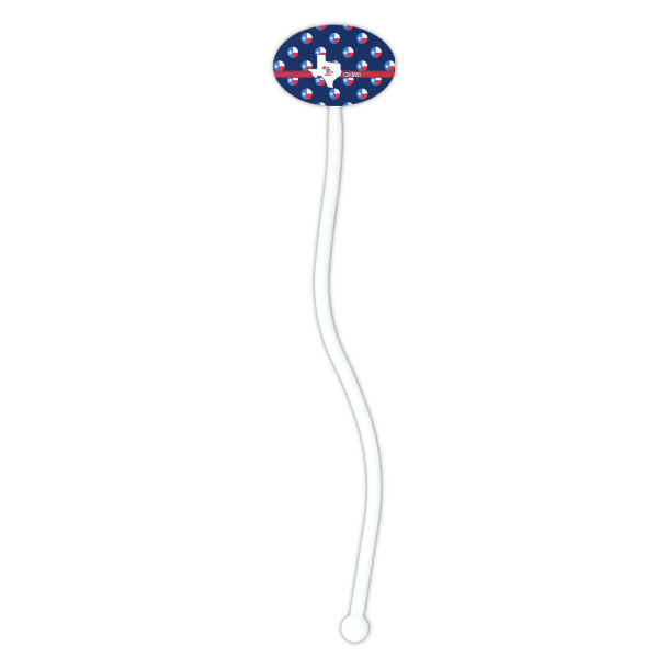 Custom Design - White Plastic 7" Stir Stick - Oval - Single Stick