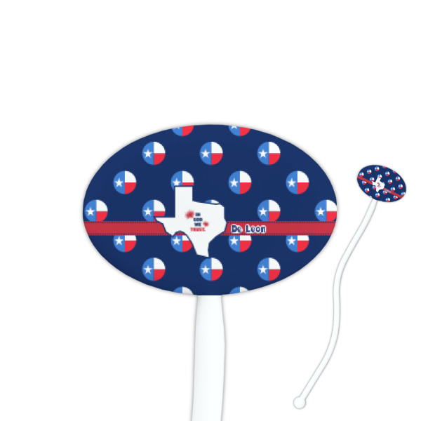 Custom Texas Polka Dots Oval Plastic Stir Sticks (Personalized)