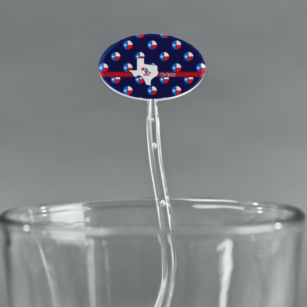 Custom Design - Clear Plastic 7" Stir Stick - Oval - Main