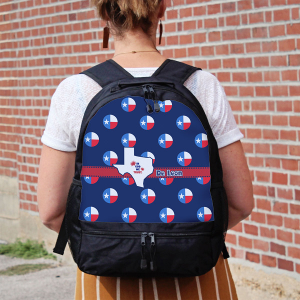 Custom Design - Large Backpack - Black - On Back