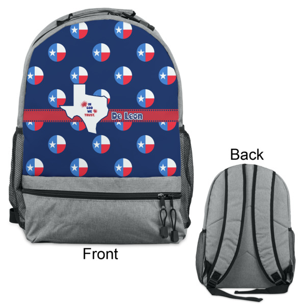 Custom Design - Large Backpack - Gray - Front & Back View