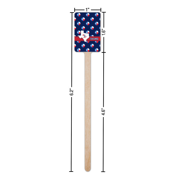 Custom Design - Wooden 6.25" Stir Stick - Rectangular - Dimensions