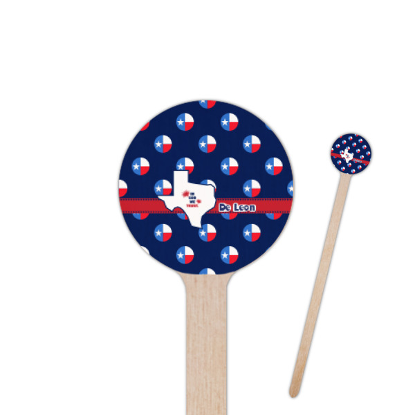 Custom Texas Polka Dots 7.5" Round Wooden Stir Sticks - Single Sided (Personalized)