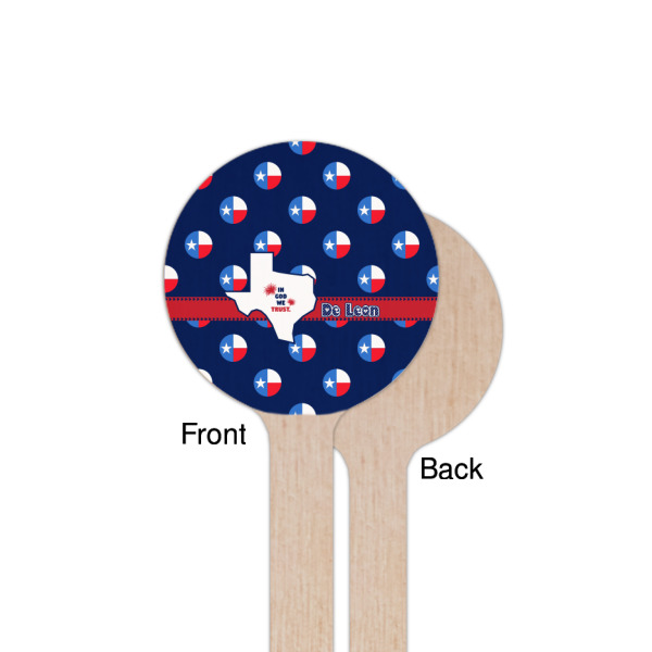 Custom Design - Wooden 7.5" Stir Stick - Round - Single Sided - Front & Back