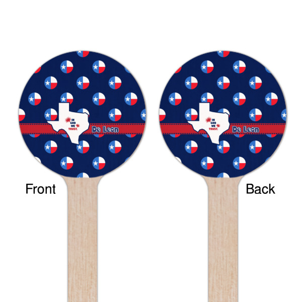 Custom Design - Wooden 7.5" Stir Stick - Round - Double Sided - Front & Back