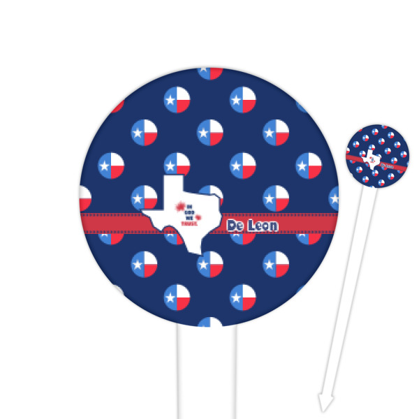 Custom Texas Polka Dots Round Plastic Food Picks (Personalized)
