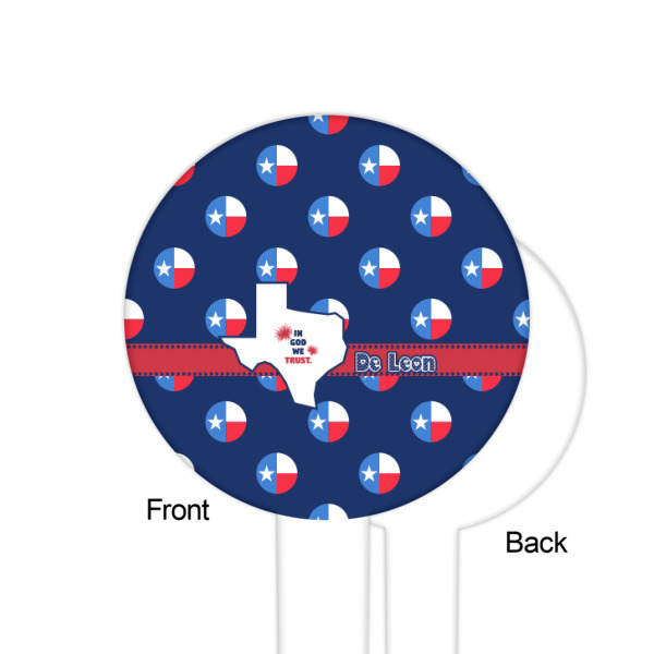 Custom Design - White Plastic 6" Food Pick - Round - Single Sided - Front & Back