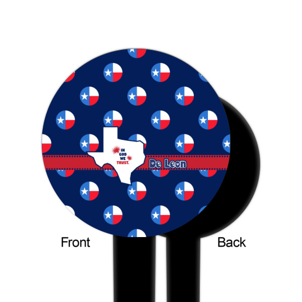 Custom Design - Black Plastic 6" Food Pick - Round - Single Sided - Front & Back