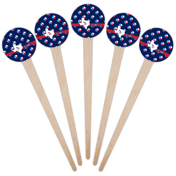 Custom Design - Wooden 4" Food Pick - Round - Fan View