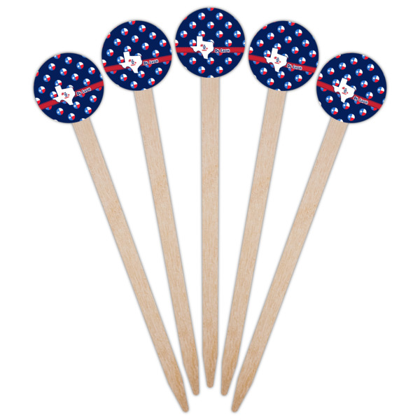 Custom Design - Wooden 6" Food Pick - Round - Fan View