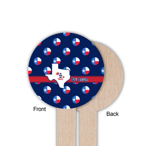 Custom Design - Wooden 6" Food Pick - Round - Single Sided - Front & Back