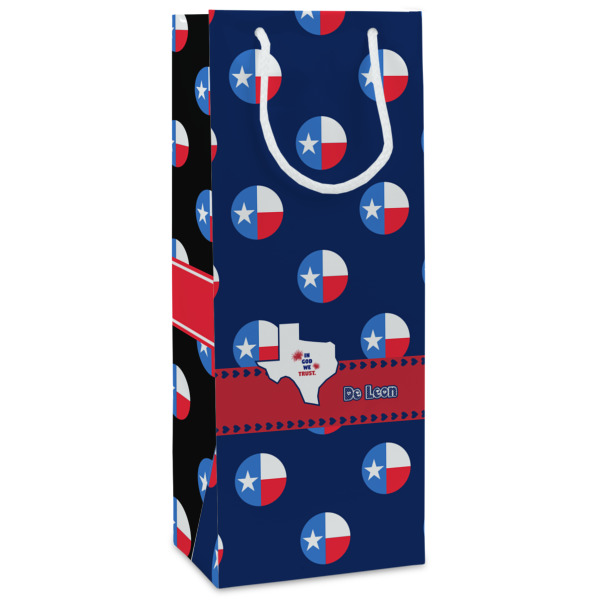 Custom Texas Polka Dots Wine Gift Bags (Personalized)