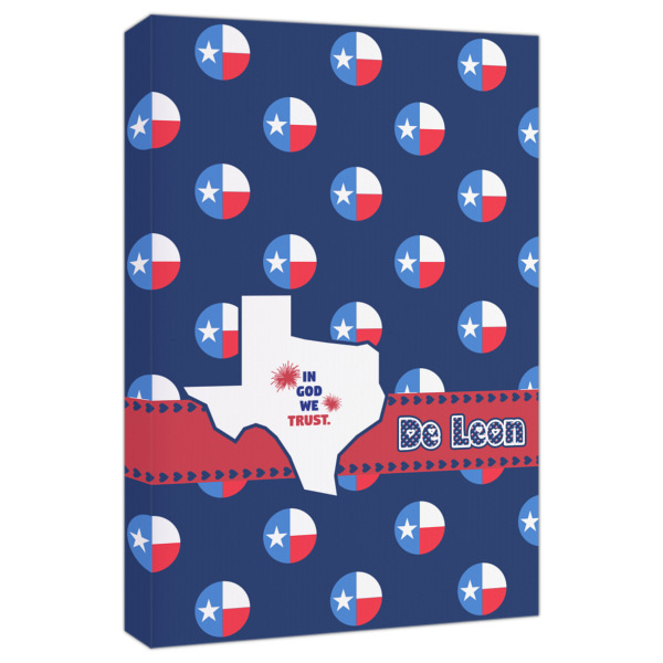 Custom Texas Polka Dots Canvas Print - 20x30 (Personalized)