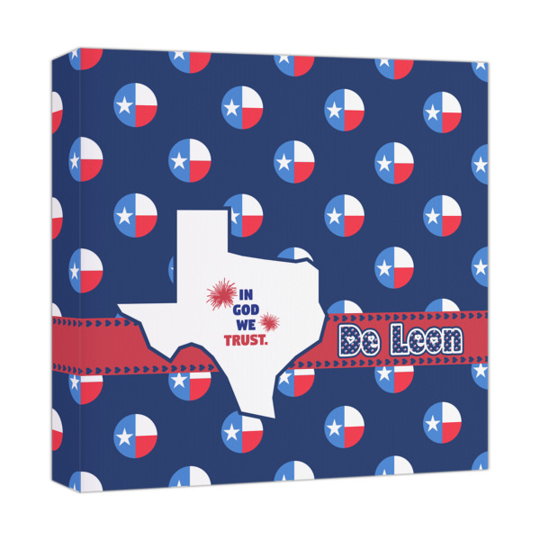 Custom Texas Polka Dots Canvas Print - 12x12 (Personalized)