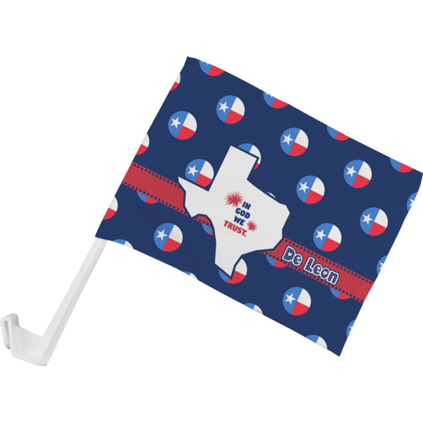 Custom Texas Polka Dots Car Flag - Small w/ Monogram