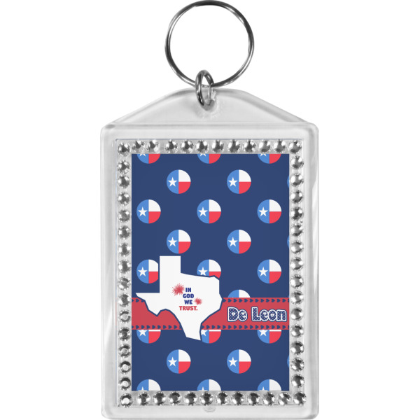 Custom Texas Polka Dots Bling Keychain (Personalized)