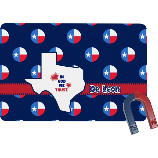 Custom Texas Polka Dots Rectangular Fridge Magnet (Personalized)