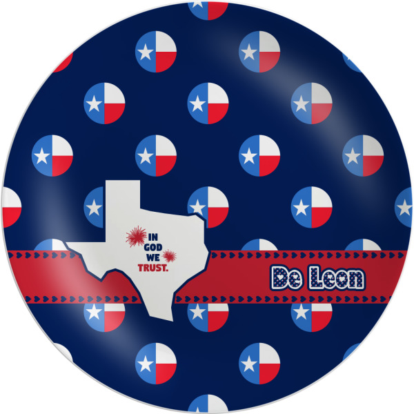 Custom Texas Polka Dots Melamine Plate (Personalized)