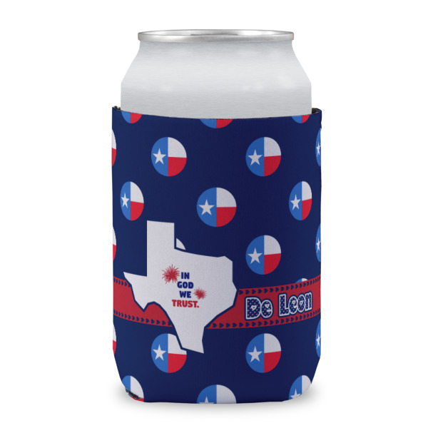 Custom Texas Polka Dots Can Cooler (12 oz) w/ Monogram