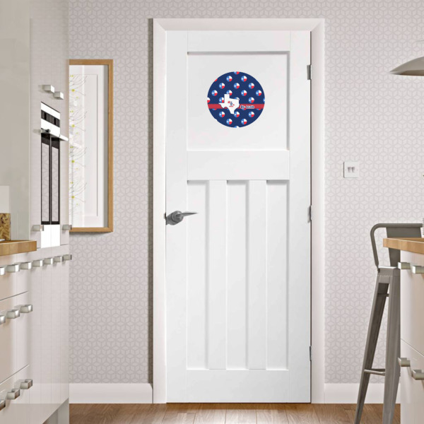 Custom Design - Round Wall Decal on Door