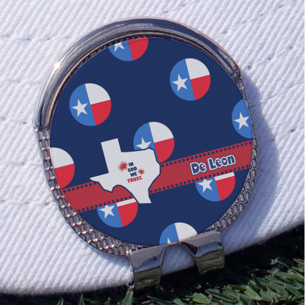 Custom Texas Polka Dots Golf Ball Marker - Hat Clip
