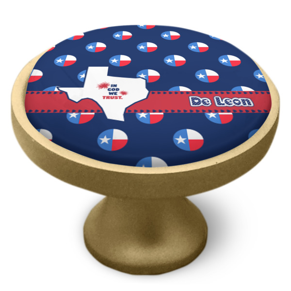 Custom Design - Cabinet Knob - Gold - Side