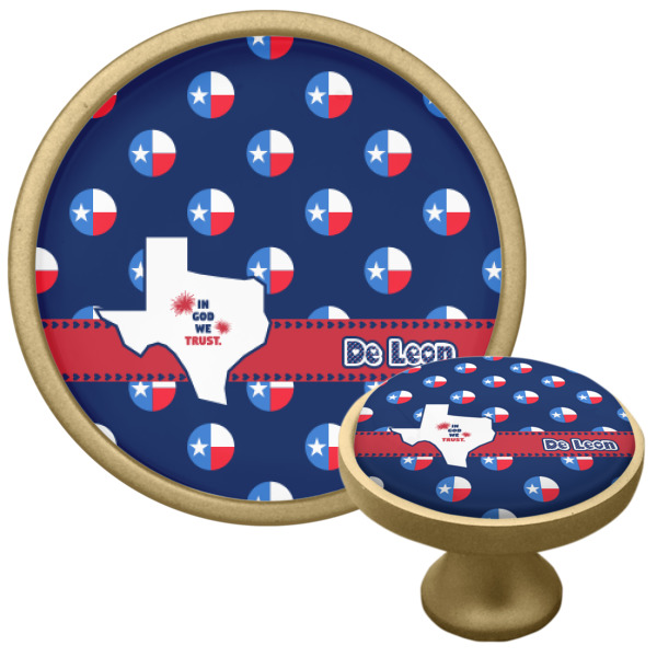 Custom Design - Cabinet Knob - Gold - Multi Angle