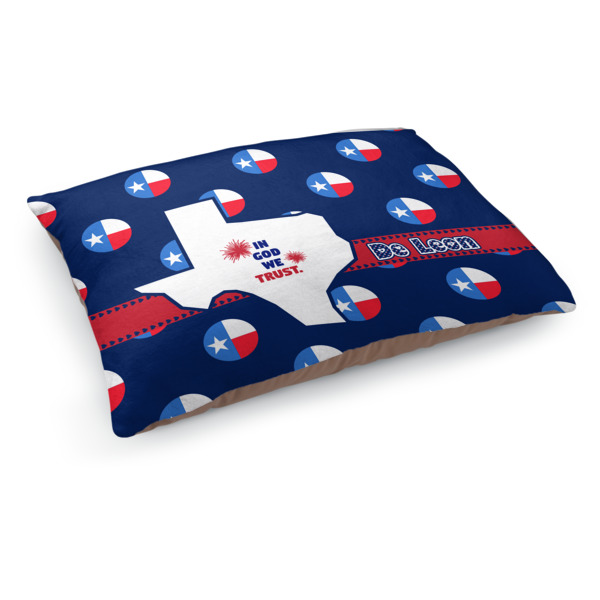 Custom Texas Polka Dots Dog Bed - Medium w/ Monogram