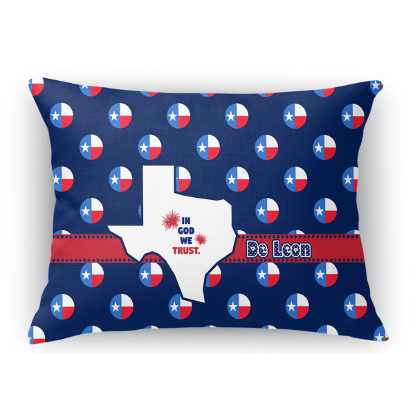Custom Texas Polka Dots Rectangular Throw Pillow Case (Personalized)