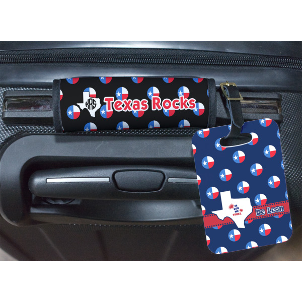 Custom Design - Luggage Wrap & Plastic Rectangular Tag - In Context