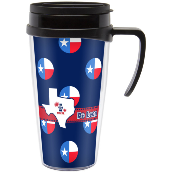 Custom Texas Polka Dots Acrylic Travel Mug with Handle (Personalized)