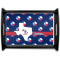 Texas Polka Dots Black Wooden Tray - Large (Personalized)