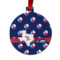 Texas Polka Dots Metal Ball Ornament - Double Sided w/ Monogram
