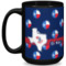 Texas Polka Dots 15 Oz Coffee Mug - Black (Personalized)