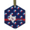 Texas Polka Dots Flat Glass Ornament - Hexagon w/ Monogram
