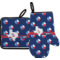 Texas Polka Dots Oven Mitt & Pot Holder Set w/ Monogram