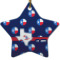 Texas Polka Dots Star Ceramic Ornament w/ Monogram