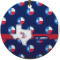Texas Polka Dots Round Ceramic Ornament w/ Monogram