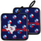 Texas Polka Dots Pot Holders - Set of 2 w/ Monogram